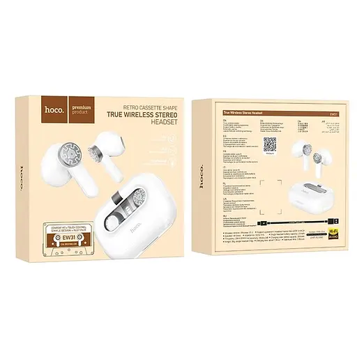 Блютуз Стерео Гарнитура Hoco EW31 Белый - фото 4