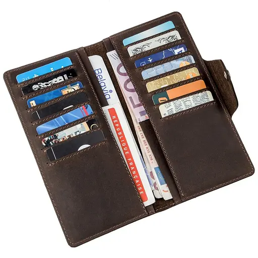 Гаманець чоловічий із вінтажної шкіри Shvigel 18х8.5х1 см acs0029620 - фото 5