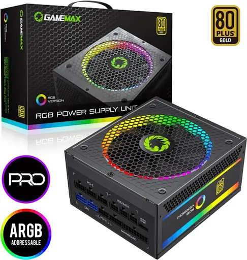 Блок живлення GameMax 750W ARGB 750 PRO 80+ Gold (ATX3.03.1 PCIe5.0 (RGB 750 PRO (ATX3.03.1 PCIe5.0) - фото 6