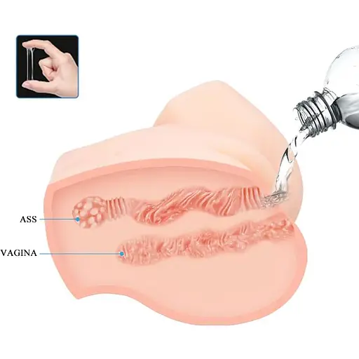 Мастурбатор з подвійною вібрацією і двома входами Crazy Bull-Samantha Dual Vagina and Anal, BM - 00900T71ZK, Телесный - фото 9