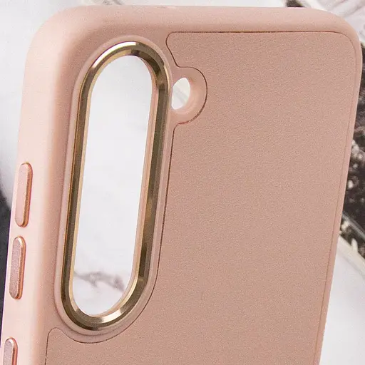 Шкіряний чохол Bonbon Leather Metal Style для Samsung Galaxy S23 Рожевий / Light Pink - фото 5