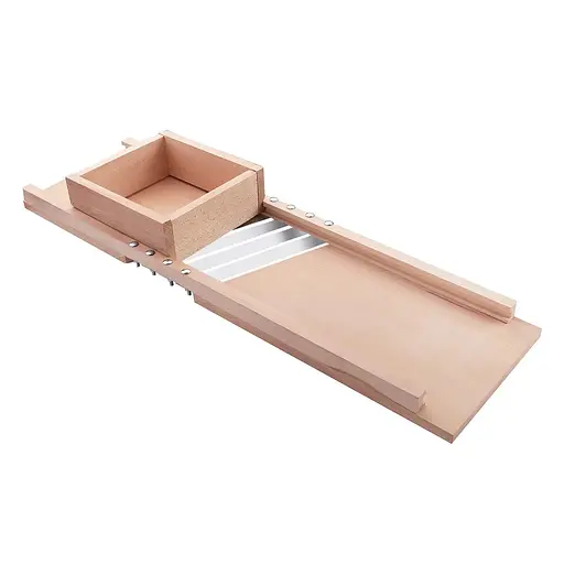 Деревянная шинковка для капусты и нарезки овощей с тремя лезвиями с лотком и болтами (22*69 см), Wood&Steel 84944 - фото 1