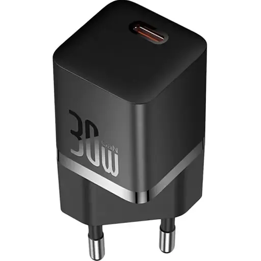 Зарядний пристрій адаптер Baseus GaN5 30 W (CCGN070401) 1Type-C чорний - фото 1