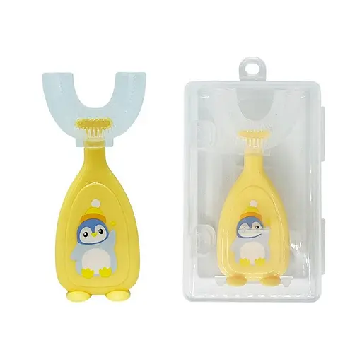 Детская зубная щетка-капа в футляре Mega Zayka MGZ-0730(Yellow) желтый - фото 1