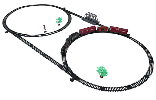 Большая железная дорога Ретро-поезд с дымом, светом и звуком — Трасса 207 см Ramiz (на аккумуляторе) - фото 3