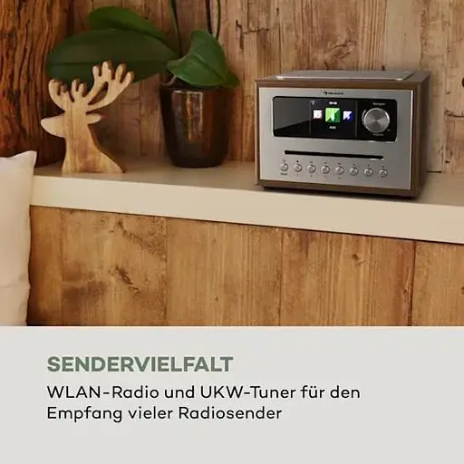 Радио-интернет Auna Silver Star CD Cube (10033003) Коричневый - фото 8