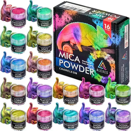Перламутровий пігмент хамелеон Chameleon Mica Powder HM-001, 16 кольорів