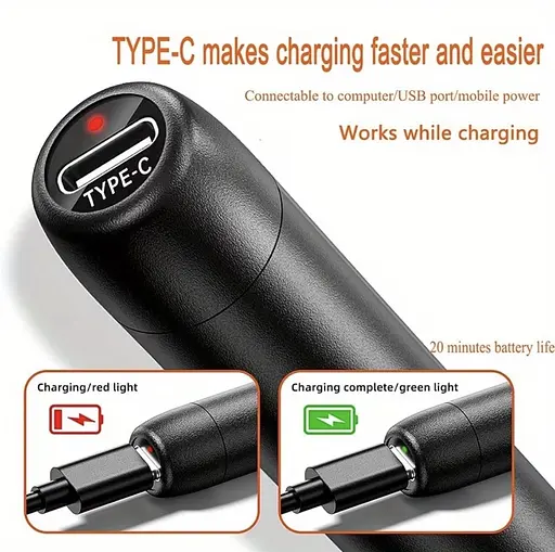 Портативний USB/бездротовий паяльний набір з регульованою температурою чорний - фото 9