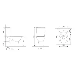 Унитаз-компакт Damixa Palace Bit 318600SC с сидением Soft Close, Белый - фото 2