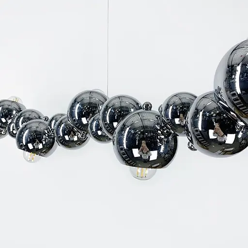 Люстра Smoke ​​Bubble в хромированном каркасе 150 см | Line F | Ст. SGJ9-1500 CH - фото 2