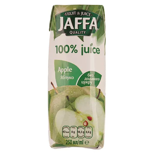Упаковка сока Jaffa 100% Juice яблочный осветленный 3.75 л (250 мл х 15 шт.) - фото 2