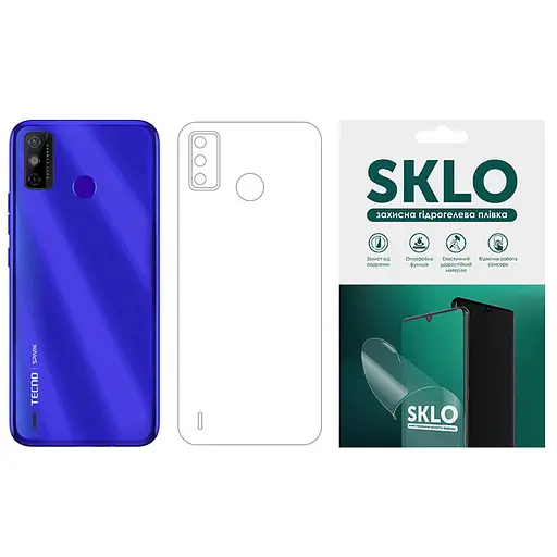 Захисна гідрогелева плівка SKLO (тил) для TECNO POP 4 Pro (прозорий)/p
