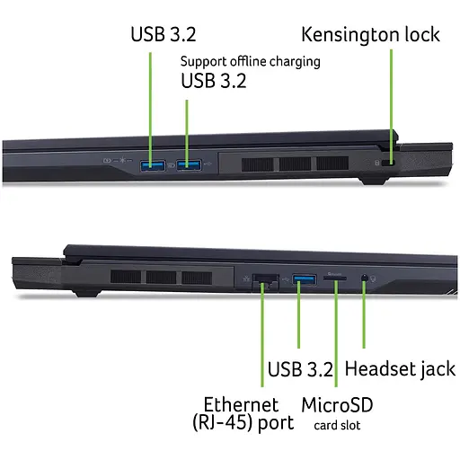 Ноутбук Ігровий Acer Predator Helios Neo 18 AI PHN18-72-79YB з процесором Intel Core Ultra 7 255HX pana la 5.2GHz, 18'' WQXGA, IPS, 240Hz, 32GB DDR5 RAM, 1TB SSD, NVID GDDR7, No OS, Abyssal чорний - фото 8