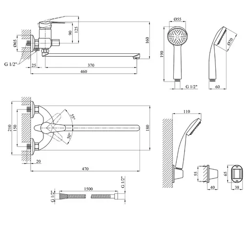Змішувач для ванни Agua Sevilla-C072 (CV018623) - фото 7