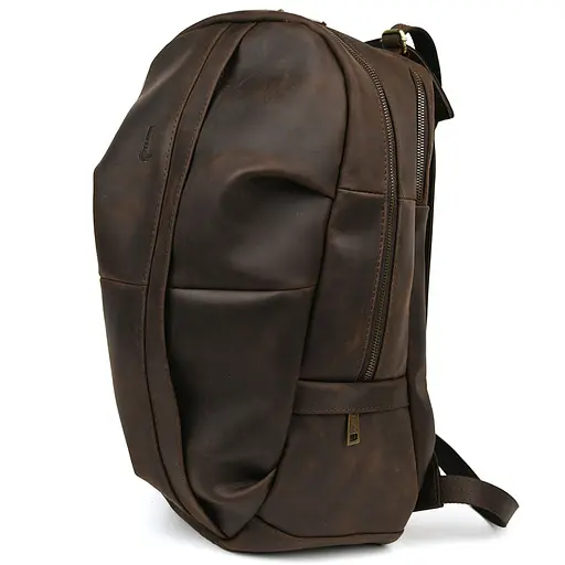Мужской кожаный городской рюкзак коричневый крейзи хорс TARWA 47х28х18 см sum0028442 - фото 1