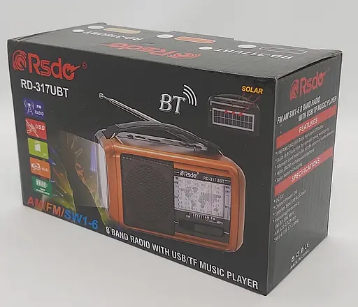 Радиоприемник на солнечной батарее RD 318UBT с фонариком - фото 3