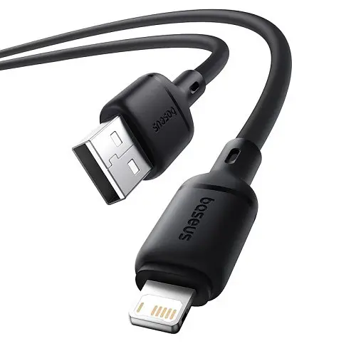 USB кабель Baseus Silky Series USB to Lightning 2.4A 1 м черный P10377702113-00 - фото 1