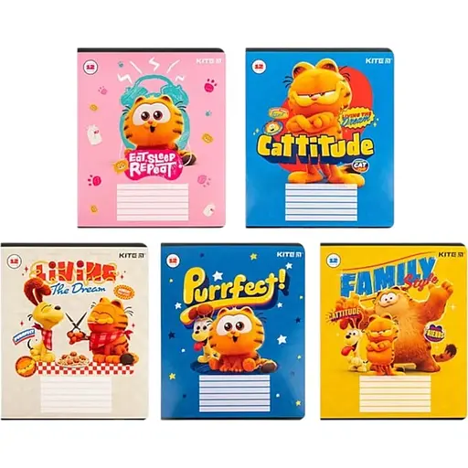 Набор тетрадей Kite Garfield 12 листов в линию 25 шт. (GF24-234)