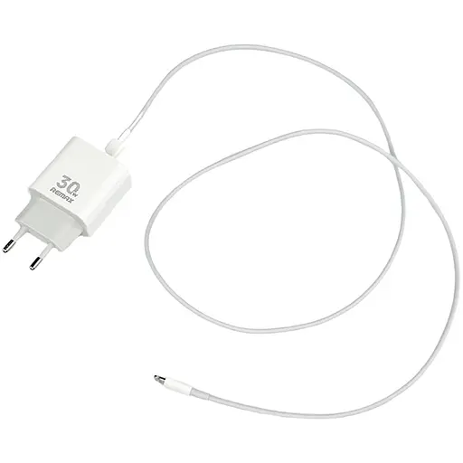 Зарядний адаптер з кабелем Remax швидка зарядка GaN для Iphone та Samsung з кабелем RP-U71 30Вт White Type-C-Type-C