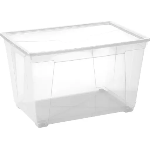 Контейнер Plastmeccanica Easy прямокутний 80 л на колесах прозорий (00-00020083)