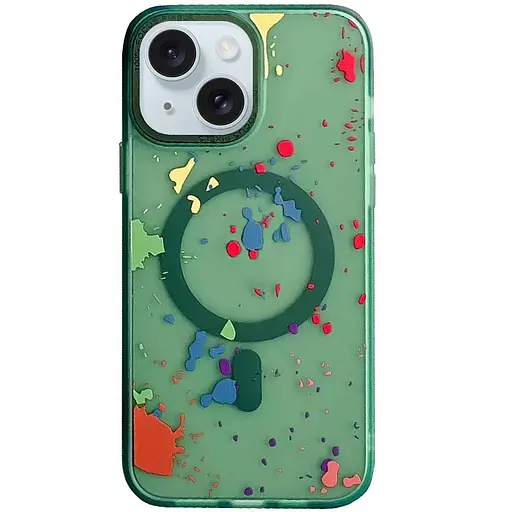 Чохол Epik TPU+PC Flush with MagSafe для Apple iPhone 15, 6.1 Dark green - фото 1
