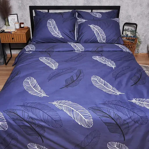 Пододеяльник Moon&Star Микросатин Premium Night Feathers Полуторный Евро 160x220 см - фото 2