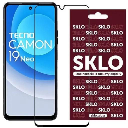 Захисне скло SKLO 3D для Tecno Camon 19 CI6n / 19 Pro CI8n Чорний