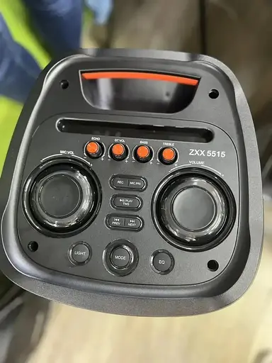 Портативна колонка ZXX-5515 з 2 мікрофонами та пультом Акустична система 80Вт 2x8" RGB підсвічування Чорний - фото 3