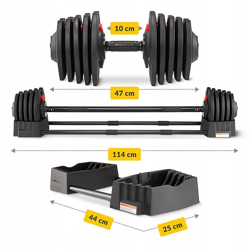 Набор штанга и гантели с регулируемым весом 4FIZJO 2 в 1 Premium 2.5-40 кг (P-5905973401975) - фото 9