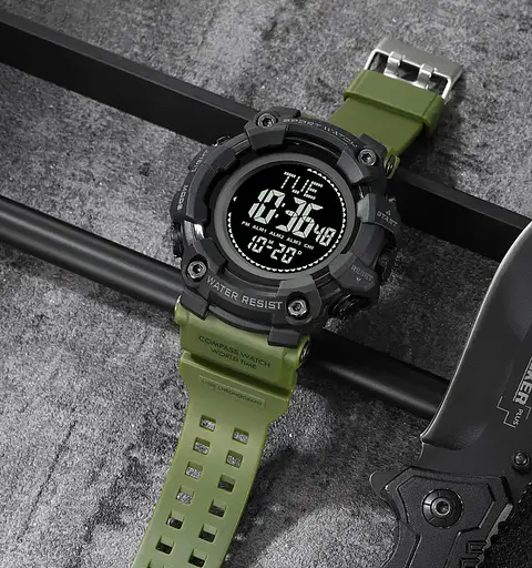 Чоловічий спортивний годинник Skmei 2037 з компасом (Зелений) - фото 8
