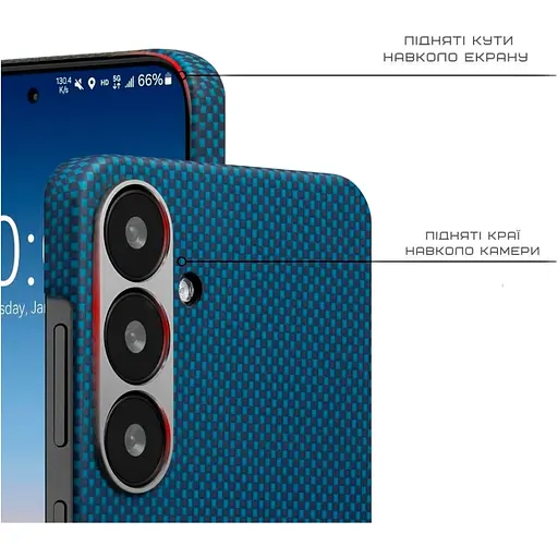 Чехол для телефона Pitaka Tactile Woven MagEZ для Samsung Galaxy S25 Plus Moonrise KS2502S (135433) - фото 6