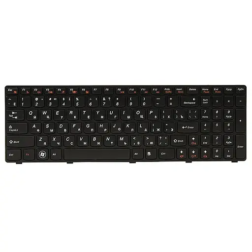 Клавиатура для ноутбука IBM/LENOVO G570, G575 черный, черный фрейм