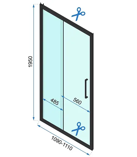 Душевая кабина Rea Rapid Slide 110x100 gold пристенная REA-KPL-09421, Универсальная, прозрачная, золотая - фото 6