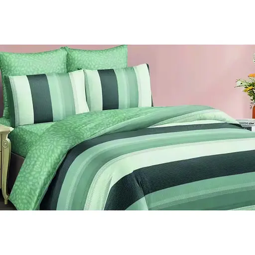 Комплект постільної білизни Versailles Зелена полоска двоспальний мікрофібра (147089)