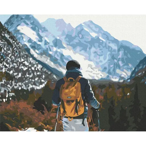 Картина по номерам на підрамнику Brushme Мандрівник в горах - фото 1