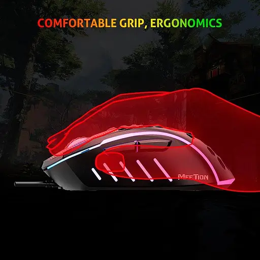 Мышь MeeTion GM015 RGB Backlight Gaming Mouse регулируемая разрешение 800-6400dpi - фото 10