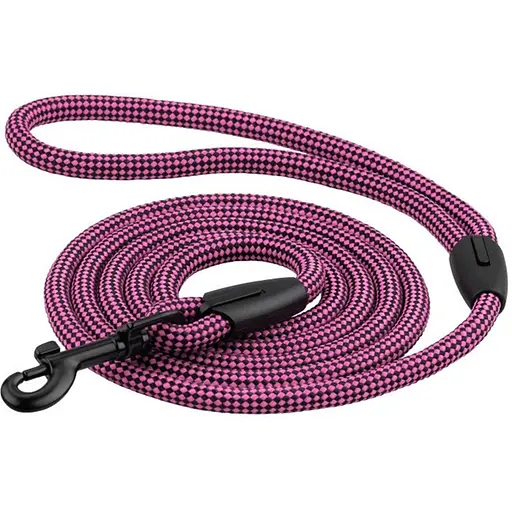Повідець для собак Barksi Active 300х0.9 см з альпіністського шнура  чорно-рожевий - фото 1