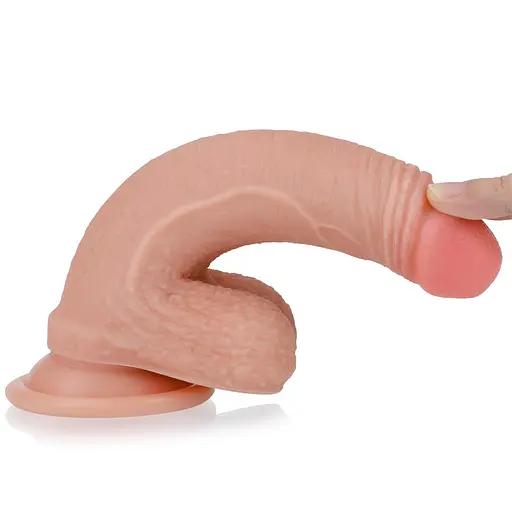 Фалоімітатор на присосці Dual-Layered Silicone Cock Flesh 18 см тілесний - фото 5