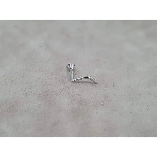 Золотая серьга-пирсинг Астор в нос с бриллиантом. 1122526Р_Б - фото 4