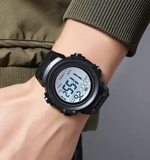 Часы мужские наручные спортивные Skmei 2260 (Черный с белым) - фото 7