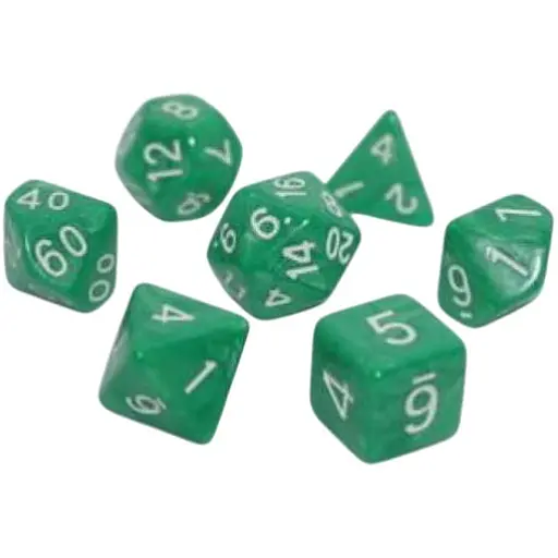 Набір кубиків Pearl 7 Dice Set - Green , 7 шт. (g7dpearl16) - фото 1