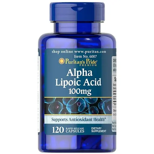 Натуральна добавка Puritan's Pride Alpha Lipoic Acid 100 mg, 120 капсул