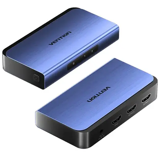 Сплиттер HDMI 2.0 UHD 4K 60Hz 3D, HDCP 1x2 ports Blue Aluminum Alloy Vention