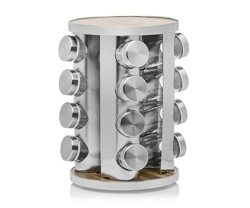 Органайзер набір для спецій на підставці, що обертається, Edenberg EB-18004 16 ємностей для зберігання спецій Сірий - фото 1