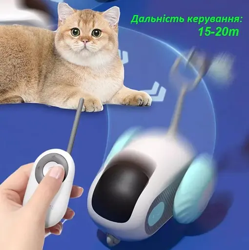 Багатофункціональна інтерактивна іграшка для котів миша на радіокеруванні, іграшка, що втікає, на акумуляторі - фото 8