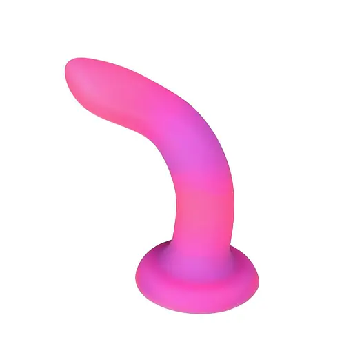 Фалоімітатор Addiction Rave 8″, що світиться в темряві, Glow in the Dark Dildo Pink Purple, 20,3 см - фото 2