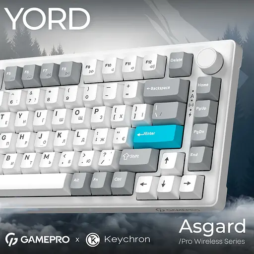 Клавіатура бездротова GamePro Asgard Yord Keychron Super Red Switch White (MK266WH) - фото 5