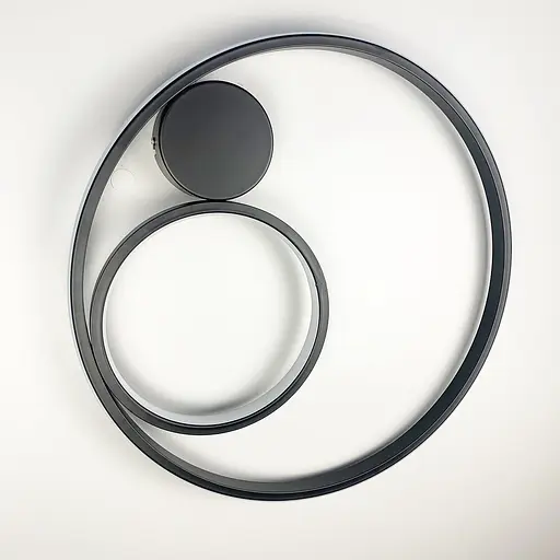 Сучасний настінний або стельовий LED світильник Ø 45 см Line F Арт. WMJ26-450*H70 SandBK - фото 2