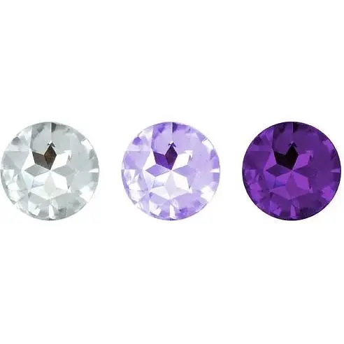 Набор силиконовых анальных пробок с кристаллом Rianne S: Booty Plug Set Purple - фото 5