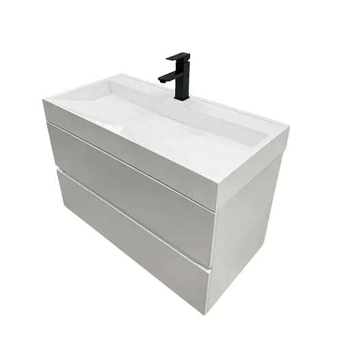 Раковина Adamant умывальник VISION искусственный камень прямоугольная - фото 6